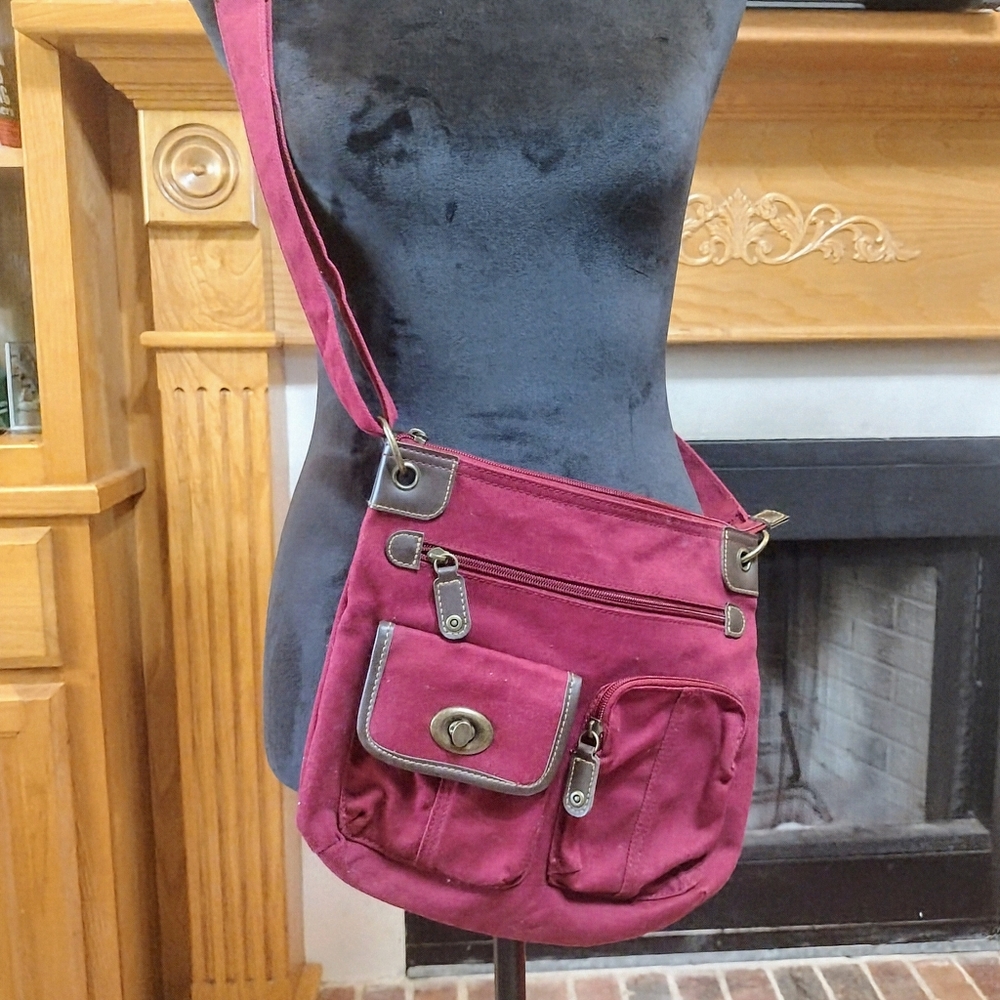 Unisex Maroon Burgundy Crossbody Bag